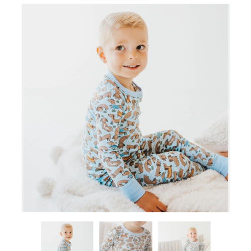 Dachshund Long Pajamas - Blue by Luna and Arlo