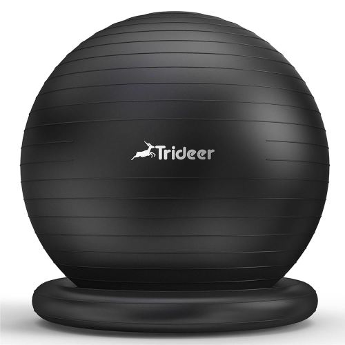 Trideer Yoga Ball Chair with Base - Stability & Fitness Ball Seat for Home Office, Pregnancy & Workout