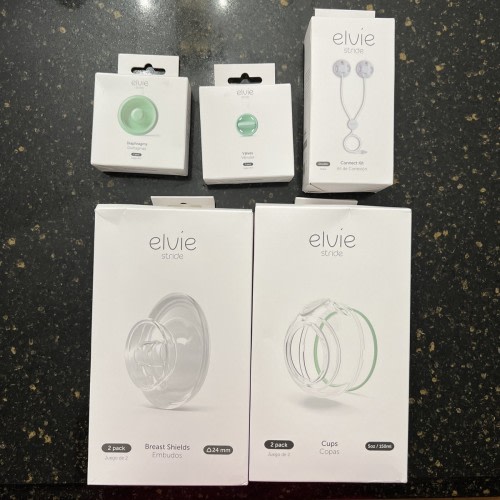 NEW ELVIE STRIDE BREAST PUMP PARTS CONNECT KIT DIAPHRAGMS VALVES CUPS 24mm