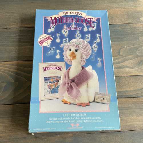 Vintage Talking Mother Goose Lullabies Set Book Tape w/Bonnet & Collar NOS (ST)