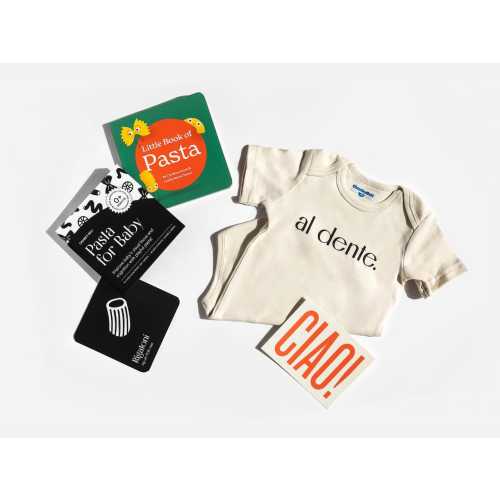 Pasta Baby Gift Box Gender Neutral Baby Shower Gift Pregnancy Announcement New Parent Unique Italian Foodie Present Sensory Toys