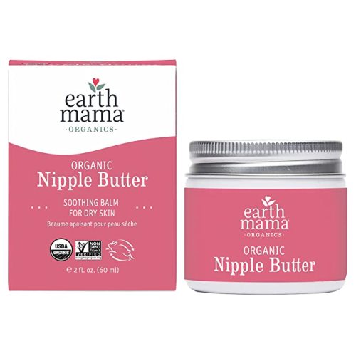 Organic Nipple Butter Breastfeeding Cream by Earth Mama | Lanolin-free, Safe for Nursing & Dry Skin, Non-GMO Project Verified, 2-Fluid Ounce (Packaging May Vary) - 2 Fl Oz (Pack of 1)