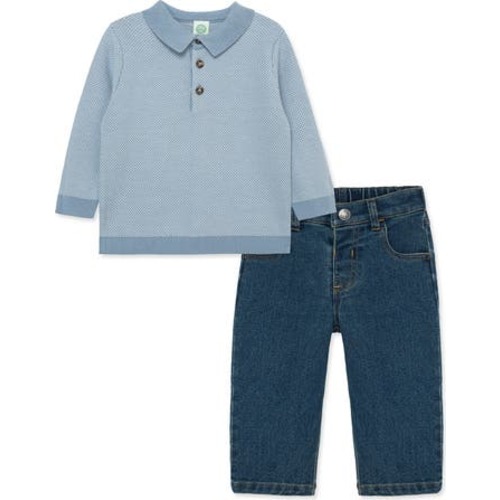 Jacquard Polo & Denim Jeans Set, 18M