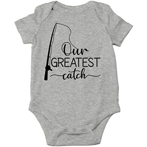AW Fashions Our Greatest Catch Baby Bodysuit Funny Adorable Infant Romper Outfit Cute Clothing Boys Girls