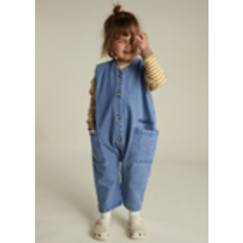 Wren Sleeveless Denim Overalls - 100% Cotton | Claude & Co Unisex Kidswear