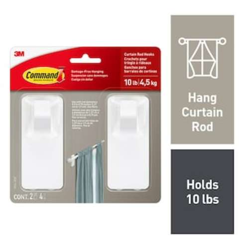 Command 2-Pack 2-Hook 1.8-in x 4-in H White Decorative Wall Hook (10-lb Capacity) 17654-2ESF at Lowes.com