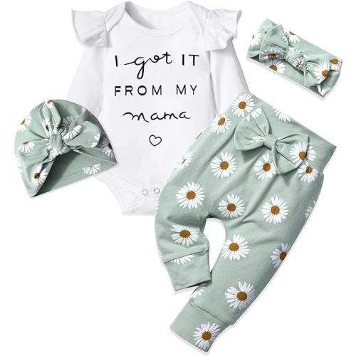 Infant Newborn Baby Girl Clothes Baby Girl Outfits For All Seasons Long Sleeve Snap Romper Pant Sets With Headband