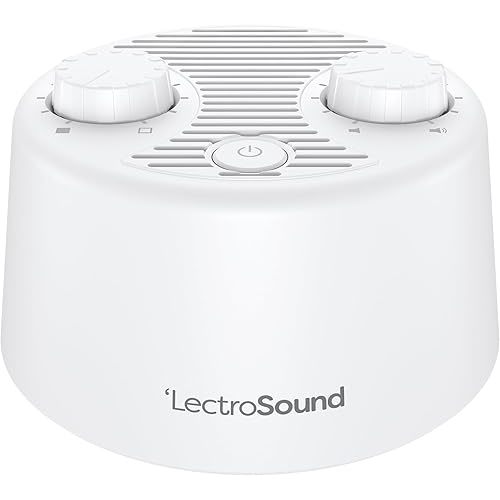 Adaptive Sound Technologies Lectro Sound 2 White Noise Machine - Simple Machine for Nursery or Bedroom - Non-Looping, Warm White Noise for Soothing Sleep - for All Ages - White
