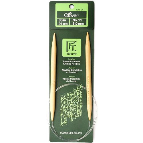 Clover Takumi Bamboo Circular 36-Inch Knitting Needles, Size 11