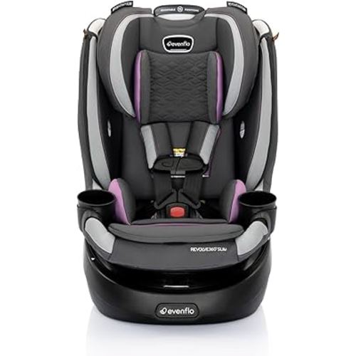 Evenflo Revolve360 Slim 2-in-1 Rotational Car Seat with Quick Clean Cover - Sutton Purple