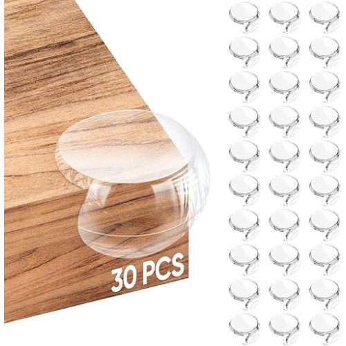 30 Pack Baby Corner Protector Guards, Walquan Clear Furniture Desk Corner Protectors & Edge Safety Bumpers Cushion for Table Edges & Sharp Corners, Kid Baby Proofing (Ball Shape)