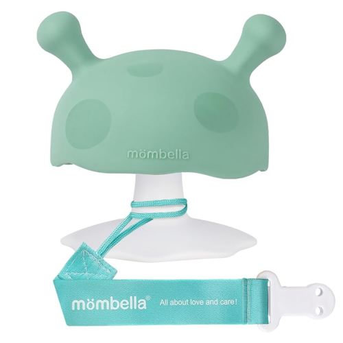 Baby Teething Toys for 3-12 Months+,Silicone Mombella Baby Teether,Soft & Easy to Grasp for Teething Relief,Safe & Comfortable Teether Toys for Sucking Needs,BPA Free (Eucalyptus Green)