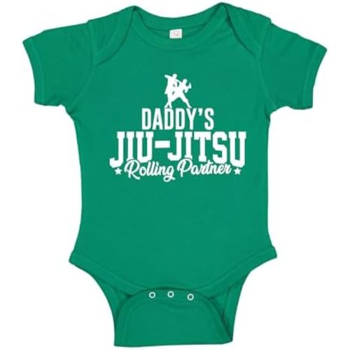 Daddy's Jiu Jitsu Rolling Partner Baby Bodysuit One Piece Or Toddler Shirt Cute Jiu-Jitsu Dad Gift