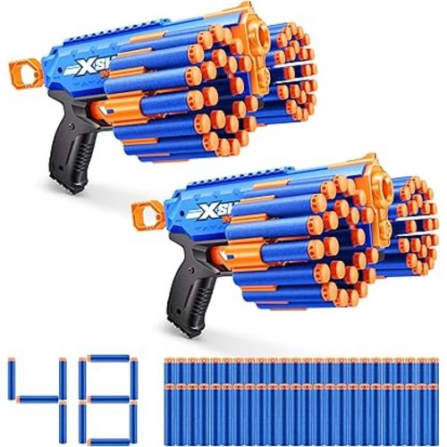 XSHOT Insanity Manic Blaster Dual Pack by ZURU with 48 Darts, Air Pocket Technology Darts and Dart Storage, Outdoor Toy for Boys and Girls, Teens and Adults