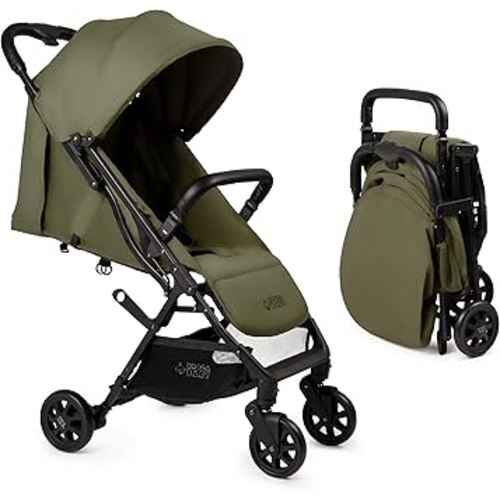 Lightweight Travel Stroller for Baby & Toddlers - Easy Fold & Compact Stroller with Canopy, Storage Basket, Multi-Position Recline & Convenient One-Hand Fold (Green)