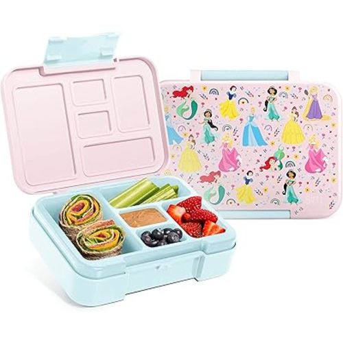 Simple Modern Disney Bento Lunch Box for Kids | BPA Free, Leakproof, Dishwasher Safe | Lunch Container for Girls, Toddlers | Porter Collection | 5 Compartments | Princess Rainbows