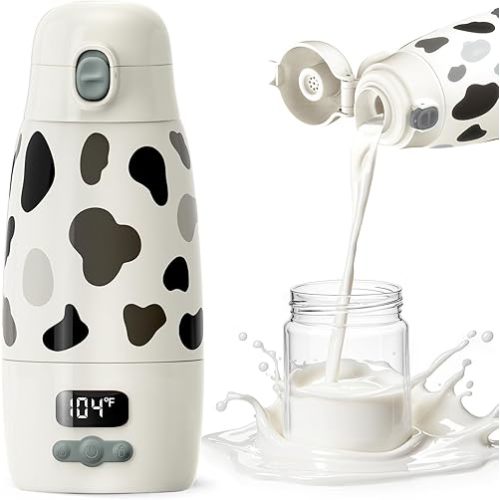 Portable Baby Bottle Warmer for Travel - Ultra-Fast Heating & Charging, 17.5oz Large Capacity, Extended Battery Life On-The-Go for Baby Essentials