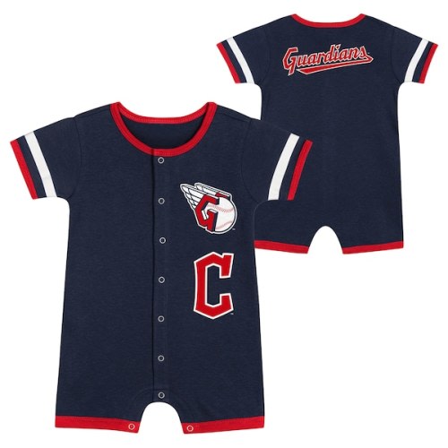 Newborn Cleveland Guardians Navy Double Hit Coveralls