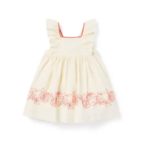 Baby Freshwater Pearl Baby Embroidered Floral Border Dress by Janie and Jack