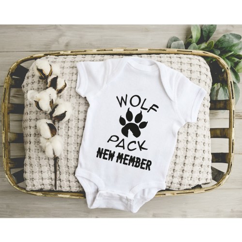 Wolf Onesie® Baby Onesie®, Pregnancy Announcement Onesie®, Wolf New Member, Baby Shower Gift, Girl Baby, Boy Baby, Newborn Onesie® Wolf Pack
