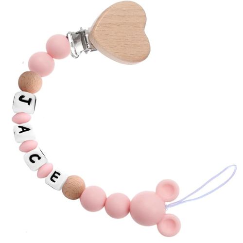 Personalized Pacifier Clip Pacifier Holder with Name Baby Gift (A)