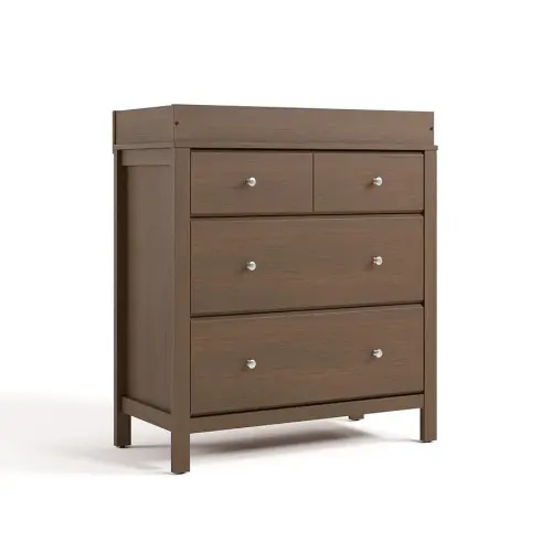 Storkcraft Horizon 3 Drawer Chest with Removable Changing Topper (Hazelnut) – GREENGUARD Gold Certified Nursery Dresser, Kids’ Storage Chest with Organizer, Durable and Stylish 3-Drawer Design
