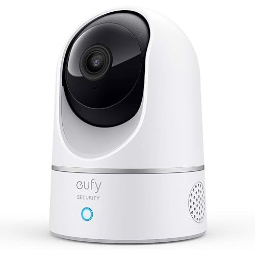 eufy Security Indoor Cam E220, Camera for home Security, Pan & Tilt, 2K Wi-Fi Plug-in, Motion Tracking, Motion Only Alerts, Night Vision, HomeBase 3 Compatible, Voice Assistant Support