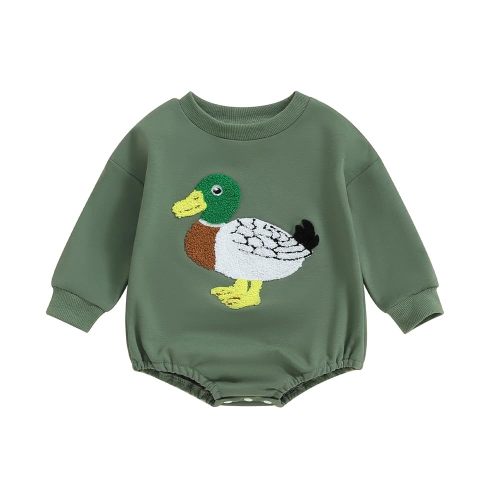 VISGOGO Newborn Infant Baby Boy Girls Oversized Romper Little Dude Sweater Onesie Coming Home Outfit Neutral Clothes