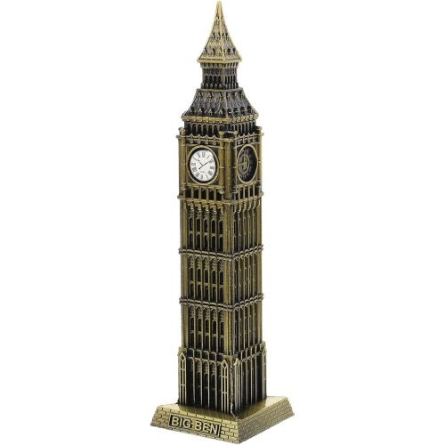 Big Ben Statue:Decorative Metal Big Ben Building Model Figurine Table Decor Home Decoration Architecture Model for Kids and Adults