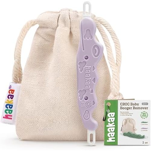 haakaa Baby Nose Cleaner & Ear Wax Removal Tool,The Unique Crocodile-Shaped Design,Baby Essentials- Lavender
