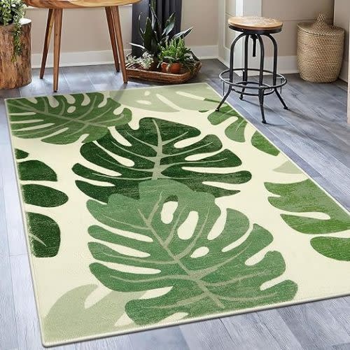 Lukinbox Monstera Leaf Area Rug (Size 5x7)