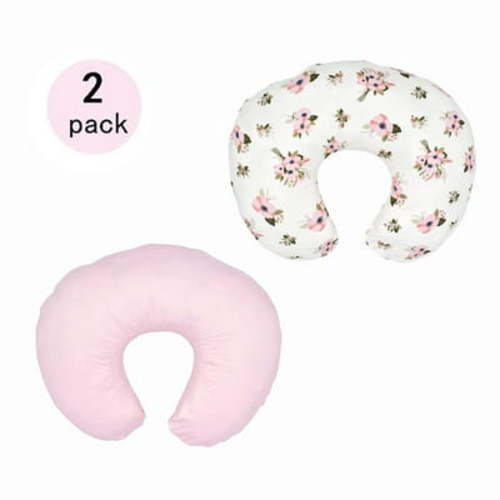 Dosaele 2 Pack Premium Nursing Pillow Cover,Ultra Soft Snug Fits On Infant Nursing Pillow for Baby (Pink & Floral)