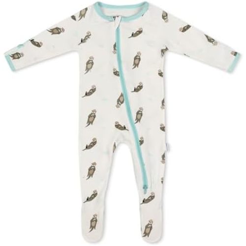 Soft Baby Bamboo Viscose Footie Pajamas, Zipper Closure, 0-24 Months
