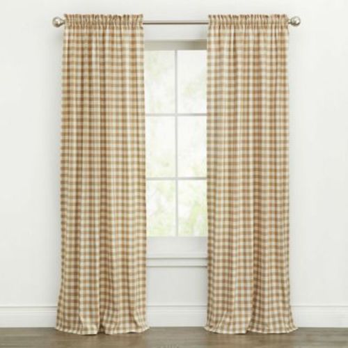Kate Aurora Country Farmhouse Buffalo Check Plaid Gingham Single Window Curtain