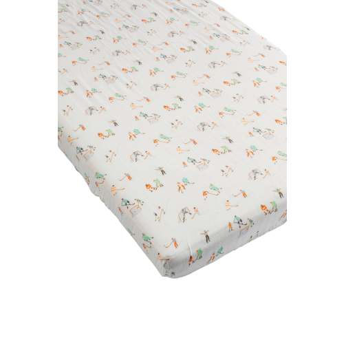 Muslin Fitted Crib Sheet - Ice hockey