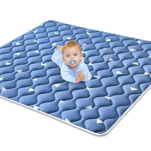 Premium Baby Play Mat 50" X 50", Thicken Foam One-Piece Crawling Mat, Non-Slip Cushioned Baby Playmats for Infants, Babies, Toddlers, Foldable and Machine Washable