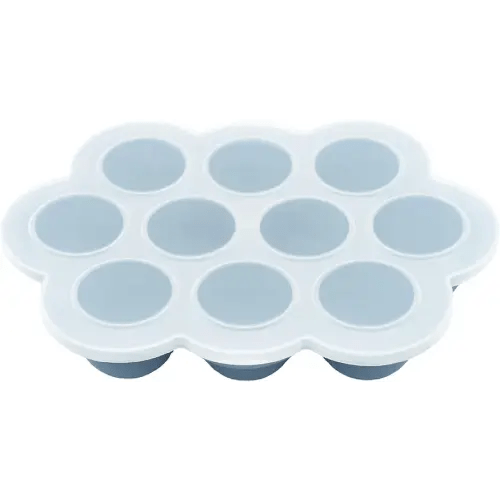 WeeSprout Silicone Baby Food Freezer Tray with Clip-on Lid - Perfect Storage Container for Homemade Baby Food, Vegetable & Fruit Purees, and Breast Milk (Navy, Ten 1.5 Ounce Sections)