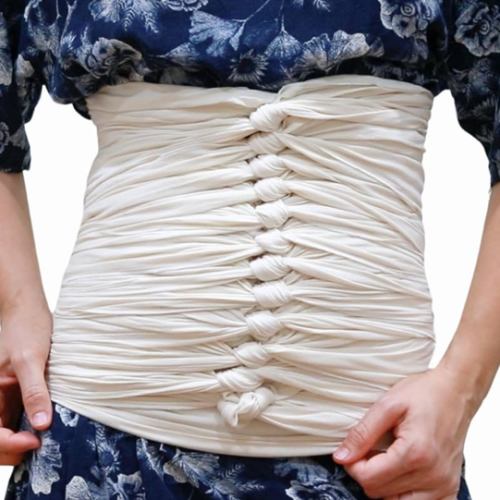 Bengkung Belly Binding Wrap Lightweight GOTs certified organic cotton postpartum belly binding wrap serged edges 17 yards Traditional postpartum belly binding cloth (Off White, GOTS certified organic)