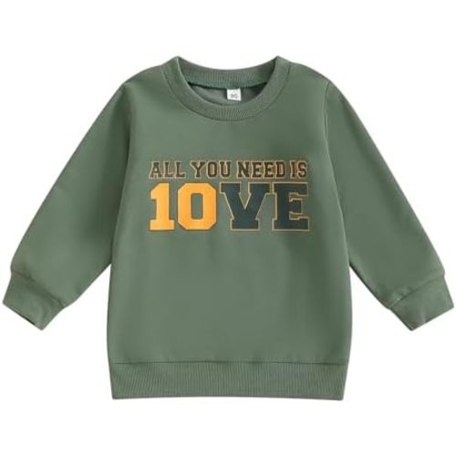 Dcohmch Toddler Baby Boy Girl Football Outfit Long Sleeve Crew Neck Letter Print Sweatshirt Shirt Pullover Fall Clothes