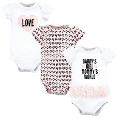 Hudson Baby Infant Girl Cotton Bodysuits, Mommys World Tutu, 0-3 Months