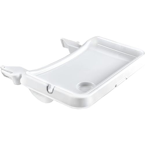 hauck Alpha Removable Non Slip High Chair Table Tray with Adjustable Depth, Compatible with Wooden Grow-Along Alpha+ and Beta+, Accessory Only, White