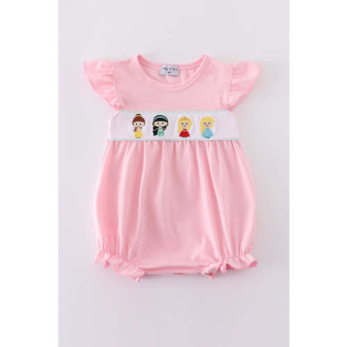 Pink princess embroidery girl bubble