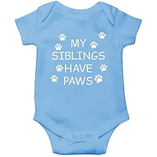 My Sibling have Paws - Funny Baby Essentials Bodysuit - Cute Newborn Outfit Boy Girls Clothes