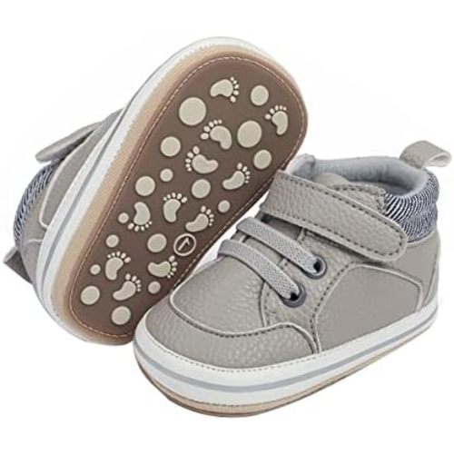 E-FAK Baby Shoes Boys Girls Infant Sneakers Non-Slip Rubber Sole Toddler Crib First Walker Shoes
