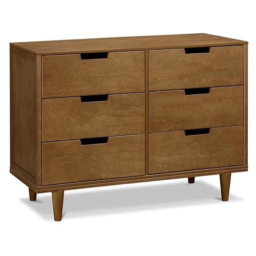 DaVinci Marley 6-Drawer Dresser - Baby Dresser for Nursery - Kids Bedroom Furniture - Double Chest of Drawers for Toddler Boys and Girls - Versatile Wood Dresser for Living Room, Hallway - Walnut