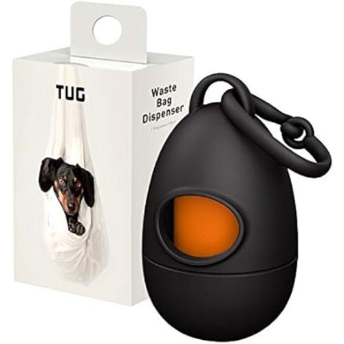 TUG Dog Waste Bag Dispenser with Dog Poop Bags, 15 Bags Per Roll, With Black Dispenser