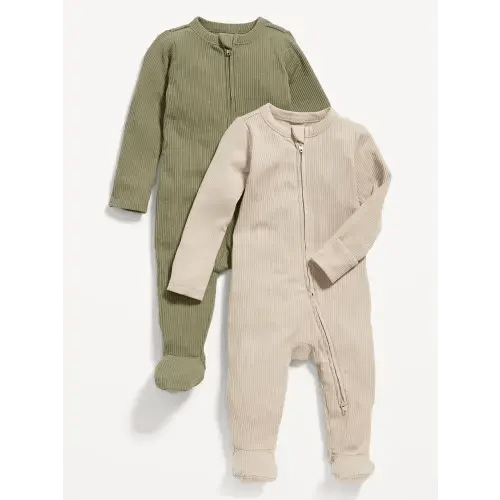 Sleep & Play 2-Way-Zip Footed One-Piece 2-Pack for Baby | Old Navy
