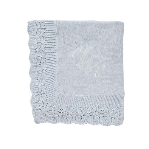 Heirloom Baby Blanket in Pale Blue | Caitlin Wilson