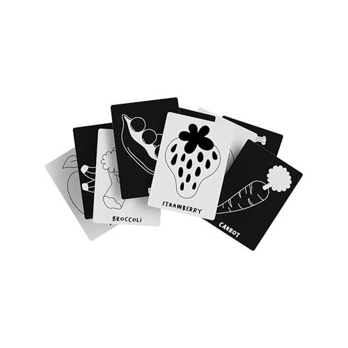 Lalo Art Cards - High Contrast Baby Cards, Black and White Baby Cards, Printed with Soy-Based Ink, Set of 9 High Contrast Cards, Ideal Baby Gift for Development - Farm Animals