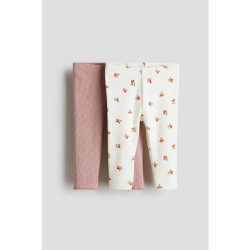 2-PACK RIBBED COTTON LEGGINGS